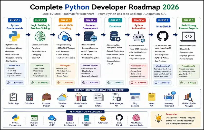 complete python developer roadmap 2026